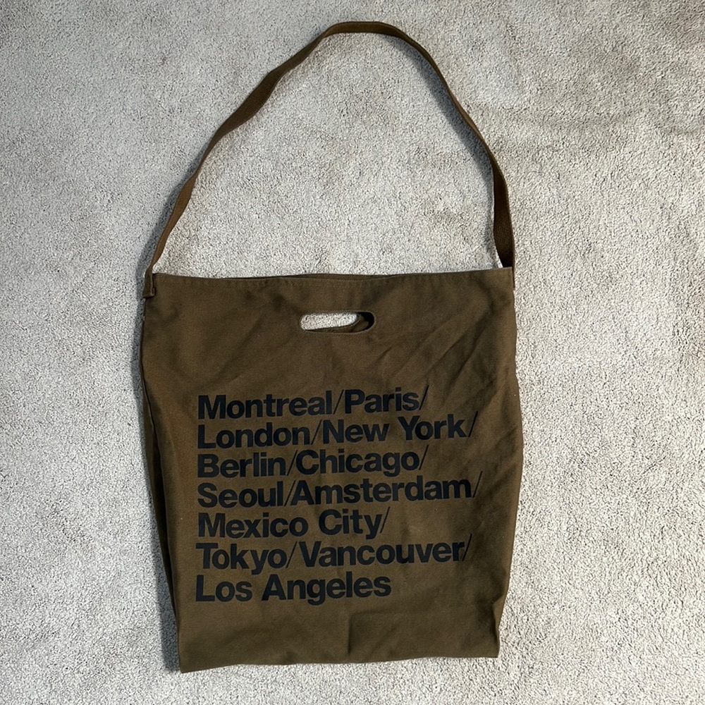 AA green khaki tote bag